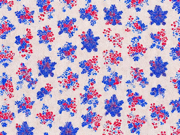 A pattern with a white background and small red blue white elements These small patern background