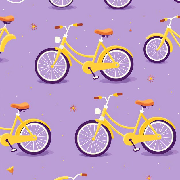 A pattern of yellow bicycles