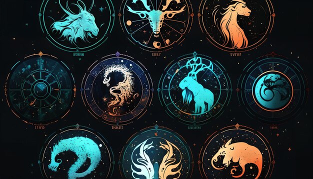 A pattern of zodiac signs