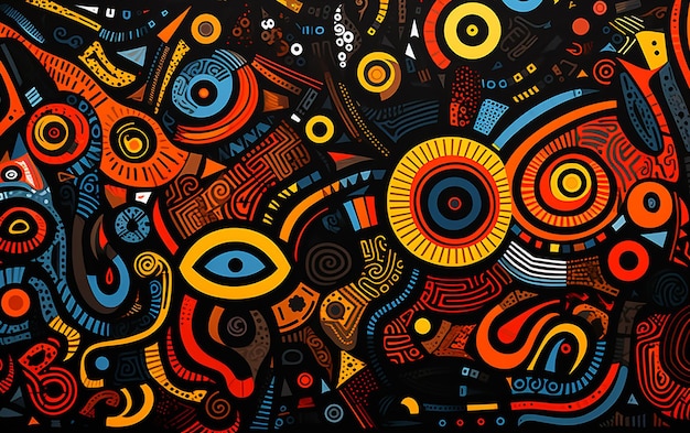 Patterned Background with Colorful African Style a Vibrant and Artistic Design