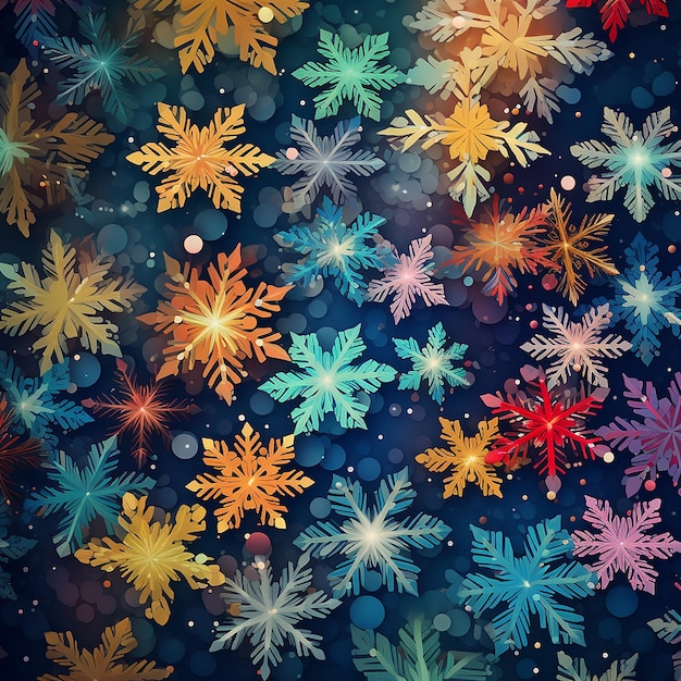 Patterned background with colorful snow