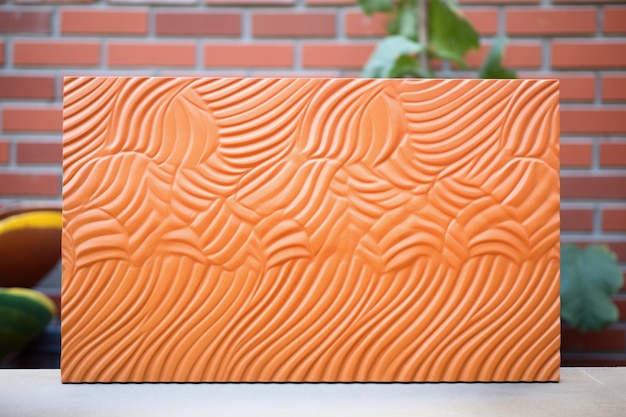 Patterned imprint on freshly molded brick