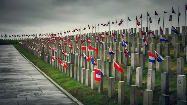 Patterned photo of world war memorial graves in berlin