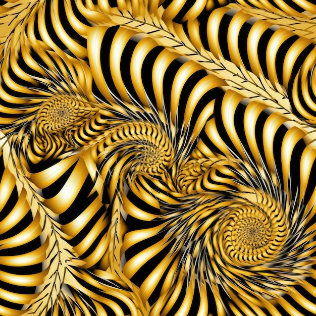 Patterns created using a symmetrical reflection and spiral rotation effect