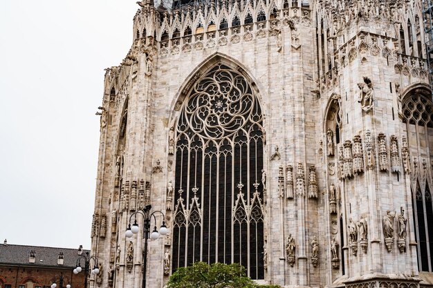 Patterns on the facade of the duomo milan italy