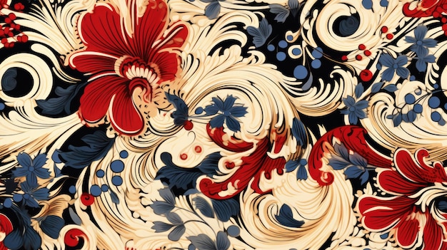 Patterns incorporating elements of traditional tattoo designs