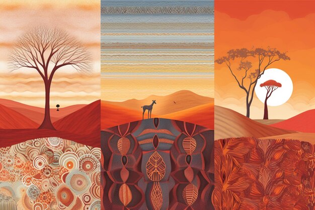 Photo patterns inspired by african landscapes and scenery