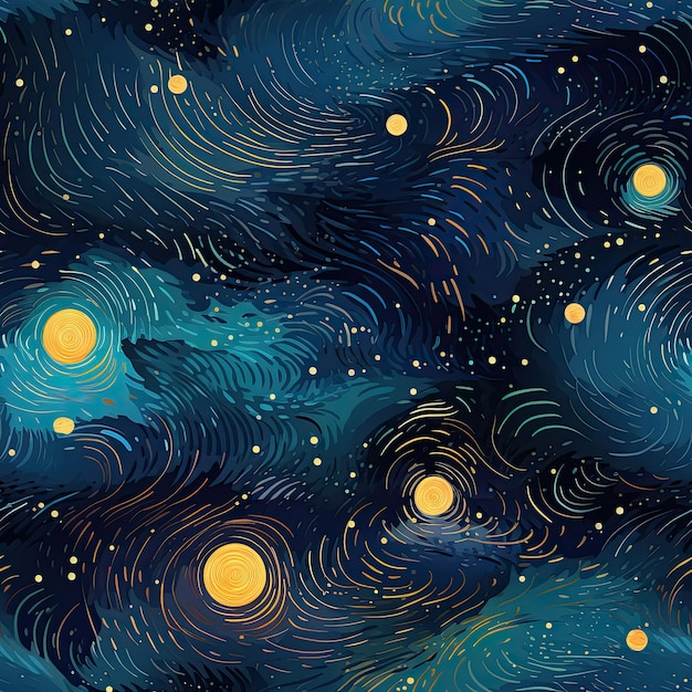 Patterns inspired by different types of celestial phenomena meteor showers auroras