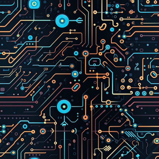Photo patterns with a futuristic circuit board and technology inspired design