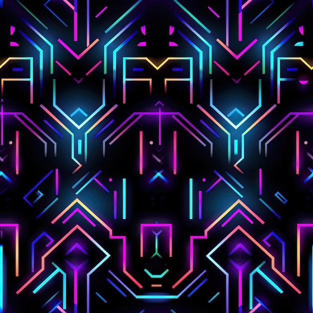 Patterns with a futuristic neon glow