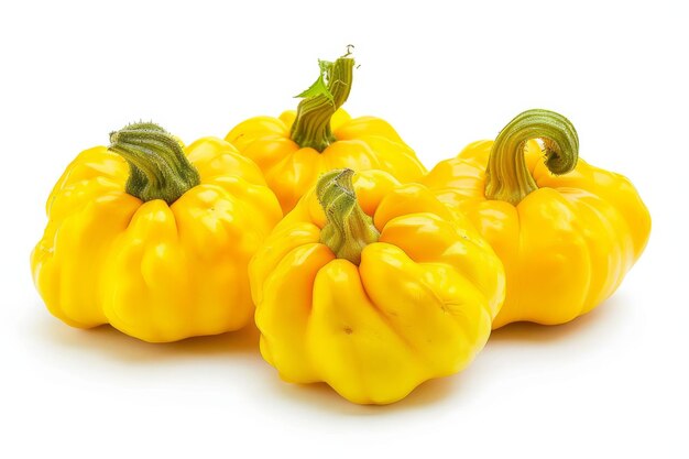 Pattypan squash isolated on white background