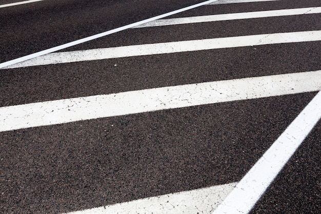 Paved road with white road markings