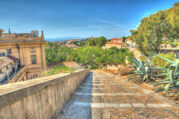 Paved stairs in Cagliari Sardinia