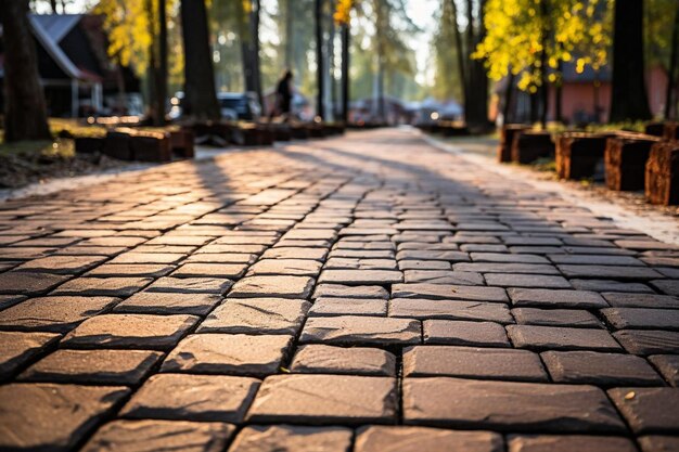 Paver in a residential neighborhood under construction Paver image photography