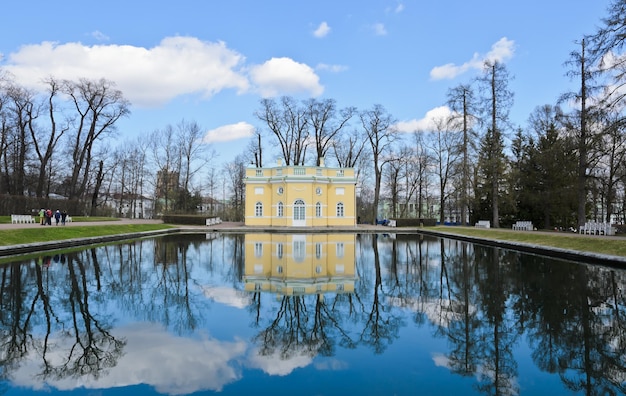 Pavillion in Catherine palace with reflection in Russia