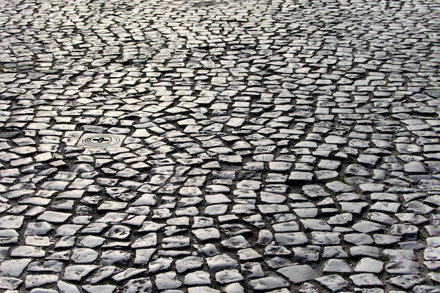 Photo paving blocks made of asymmetrical stone