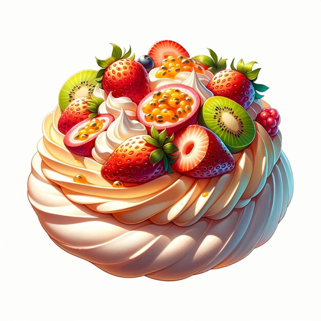 Foto pavlova tipico disegno di illustrazione alimentare australiana