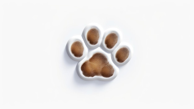 Photo a paw print on a white background