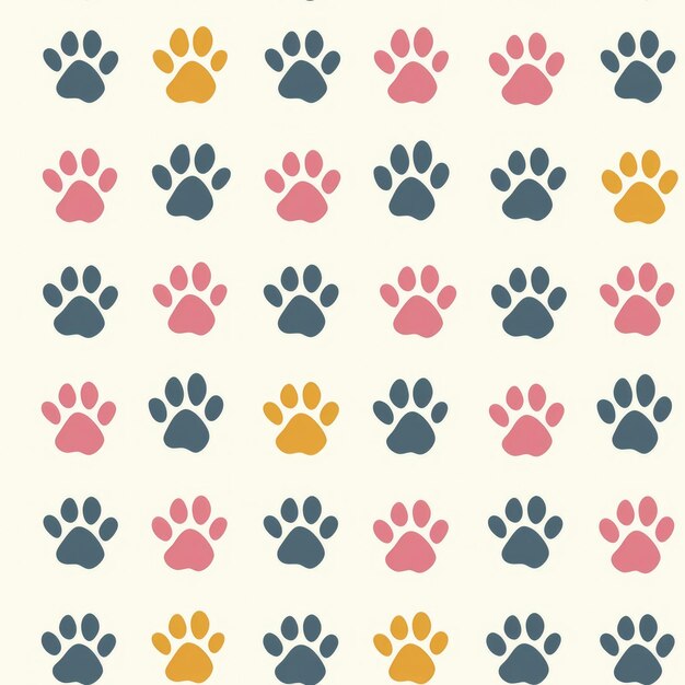 Paw prints seamless pattern Can be used for gift wrapping wallpaper background