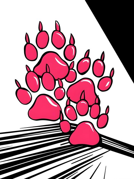 Photo paw prints vector abstract background