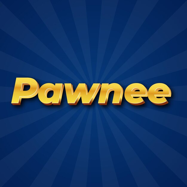 Pawnee テキスト効果 ゴールド JPG 魅力的なバックグラウンドカード写真