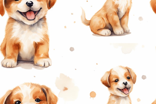 Paws and Paint A Delightful Dog Watercolor Collection Sip and Smile A Symphony of Watercolor Puppies