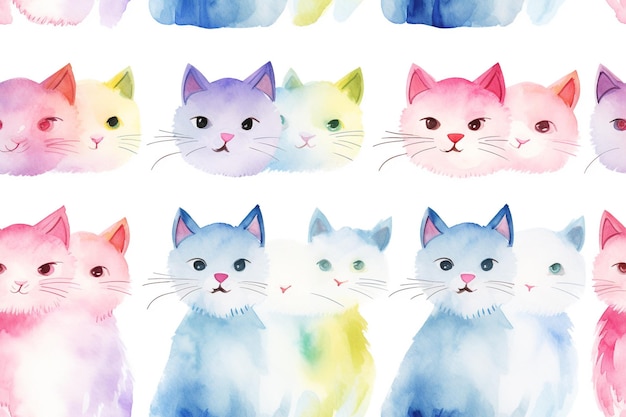 Paws and Whiskers Wonderland A Seamless Cat Pattern Celebrating the Elegance of Cats