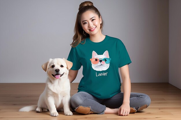 Foto pawsitively adorable pet lover t-shirt ontwerp