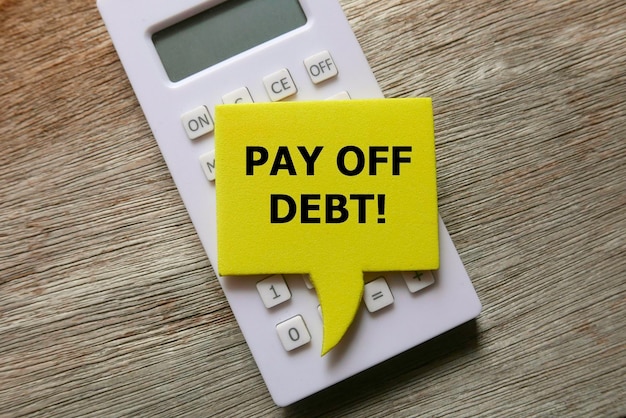 Photo pay off debt concept