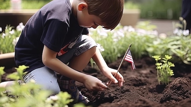 Pay tribute to fallen soldiers by planting a Memorial Day garden filled with white flowers as a symbol of their sacrifice and dedication to our country Generated by AI