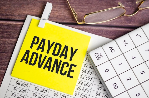 PAYDAY ADVANCE houten mooie zakelijke achtergrondtekst