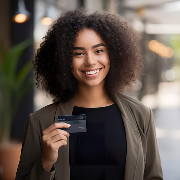 Paying with her credit card