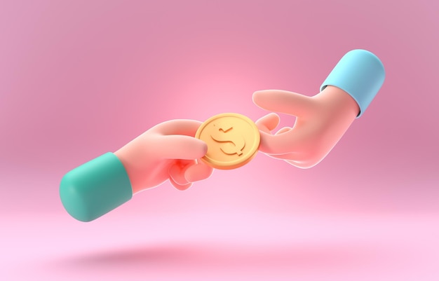 Payment with Money 3D Illustration