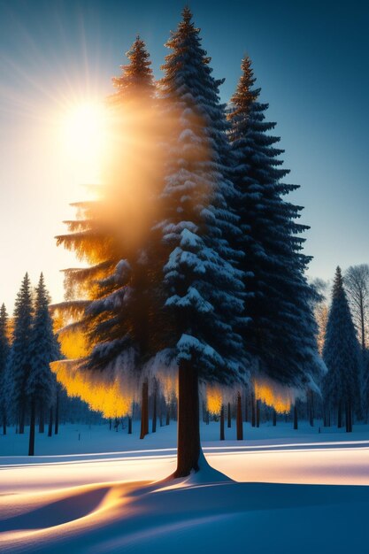 paysage sapins chalet ffroid winter snow