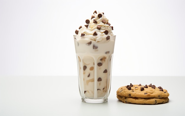 Photo pb cookie dough milkshake against a clean white canvas