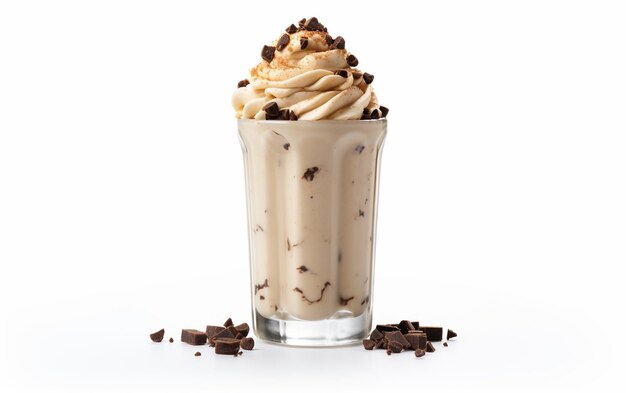 Photo pb cookie dough milkshake on white