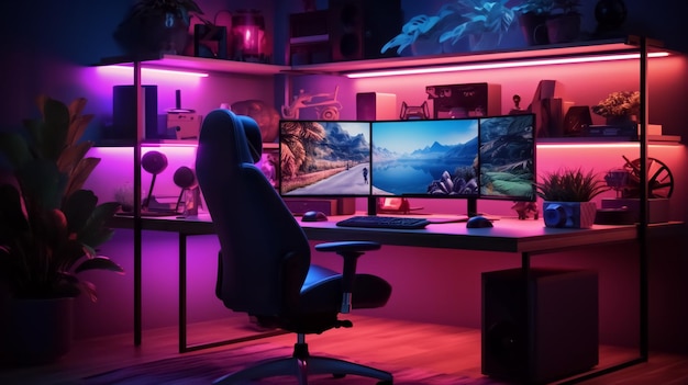 Photo pc desk setup