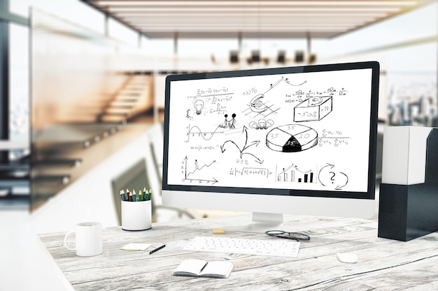 pc with business concept