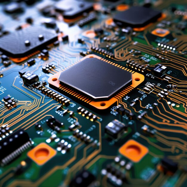 Premium Photo | Pcb with microchips