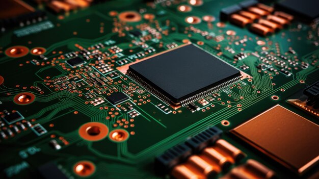 Premium Photo | Pcb with microchips