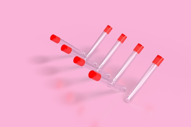 PCR-test lege reageerbuis voor test. 3D-weergave.