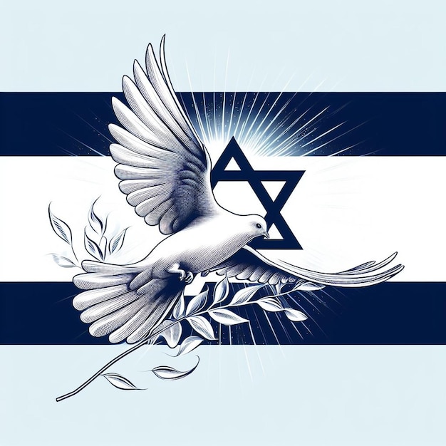 Premium AI Image  Peace bird Over Israel flag A Symbol of Hope for 