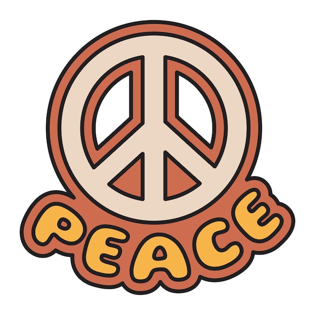 Peace png retro typography transparent background
