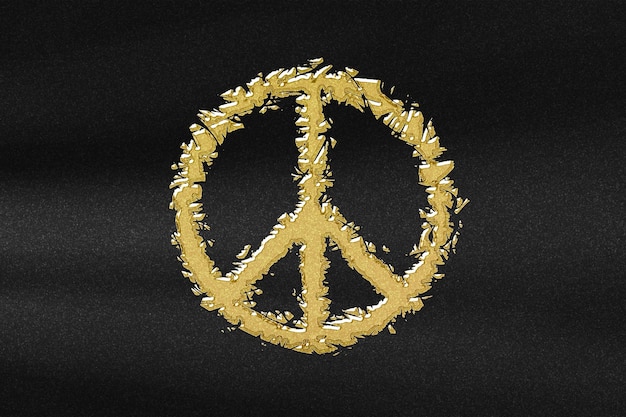Peace sign, Peace Symbol, Hippie Symbol, abstract gold with black background
