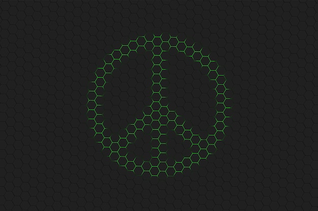 Peace sign, Peace Symbol, Hippie Symbol, green hexagon