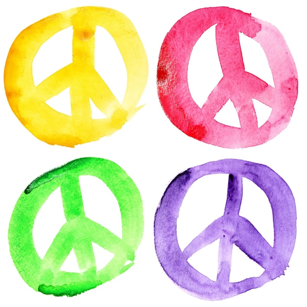 Photo peace signs isolated over the white background