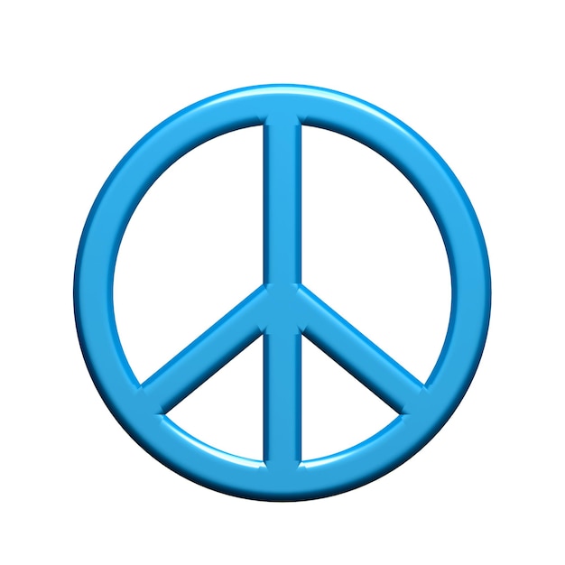 Foto illustrazione del rendering 3d del simbolo della pace