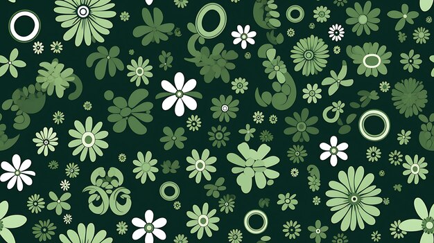 peace symbol flowers pattern background