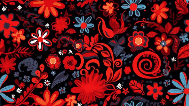 peace symbol flowers pattern background