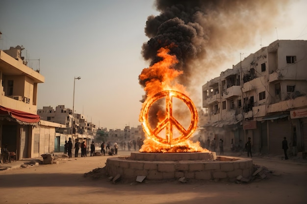 Photo a peace symbol in palestine